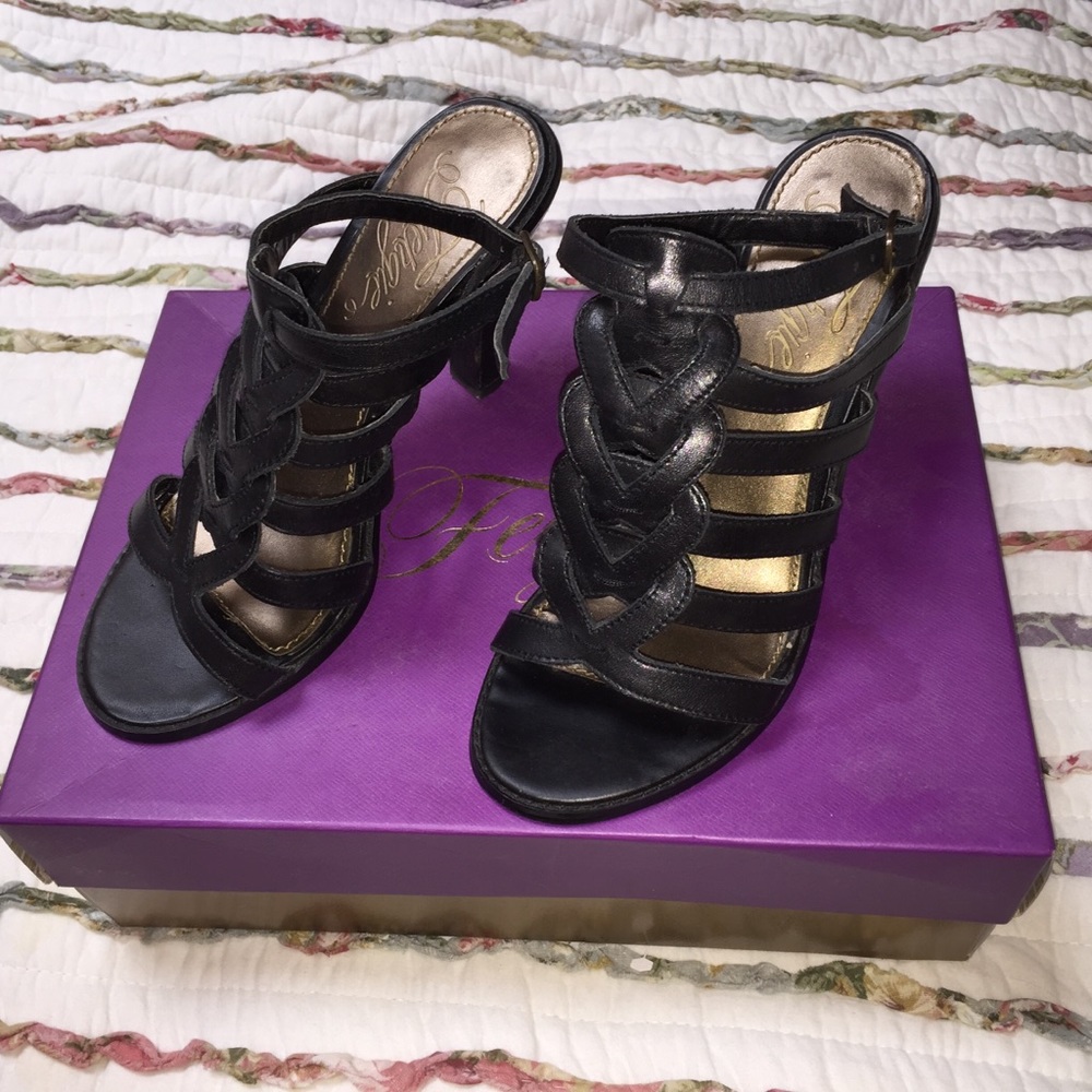 Fergalicious Black strapped heels